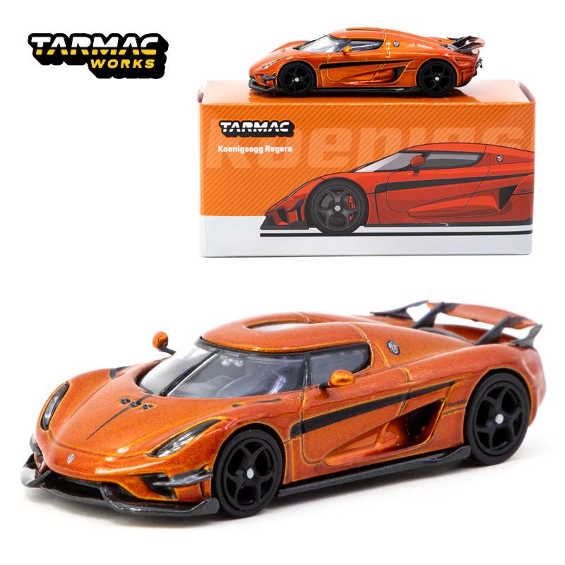 

Tarmac Works 1:64 TW Koenigsegg Regera Orange Metallic/Black Stripes alloy car model