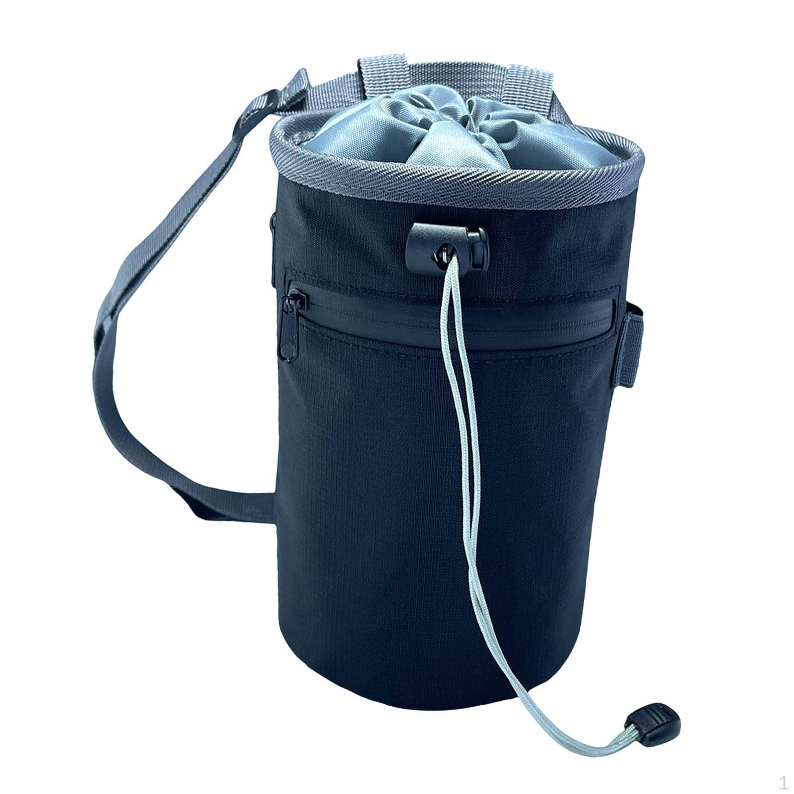 

Chalk Bag for Climbing with Zipped Pocket, Practical, Portable And Adjustable, Storage Belt чорний