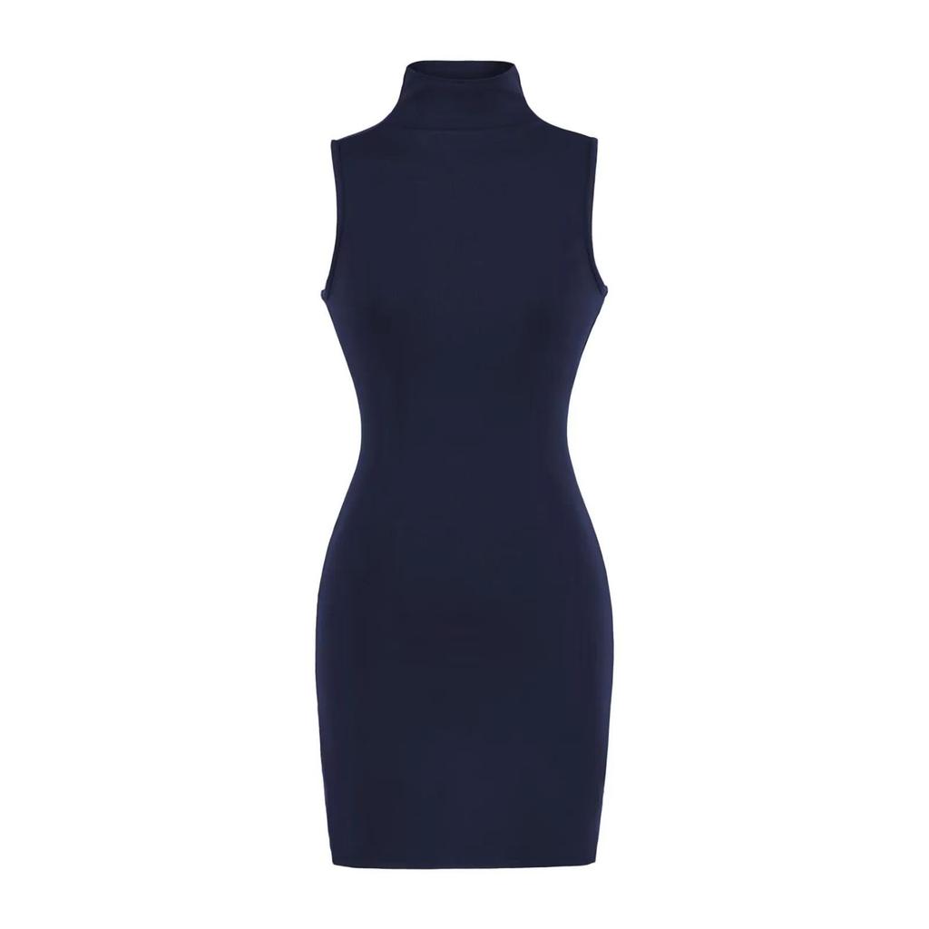 2026 Spicy Girl High-Neck Sleeveless Vest Dress: Women's Autumn/Winter Sexy High-Waist Hip-Hugging Skirt