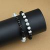 Noter 2Pcs Set Men Beaded Bracelet 3 Colors Available Tiger Eyes Onyx Stone Healing Charm Cool Riding Sports Wrist Accessories