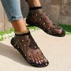 Women's Sandals 2024 Hot Selling Hollow Sexy Water Diamond Flat Bottom Mesh Sandals New Outdoor Women's Slippers Sandal