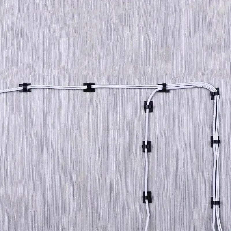 50pcs 100pcs Stickable Clips Double-sided Tape Adhesive Cable Wire Clips Management Wire Cable Holder Clamps Cable Tie Holder