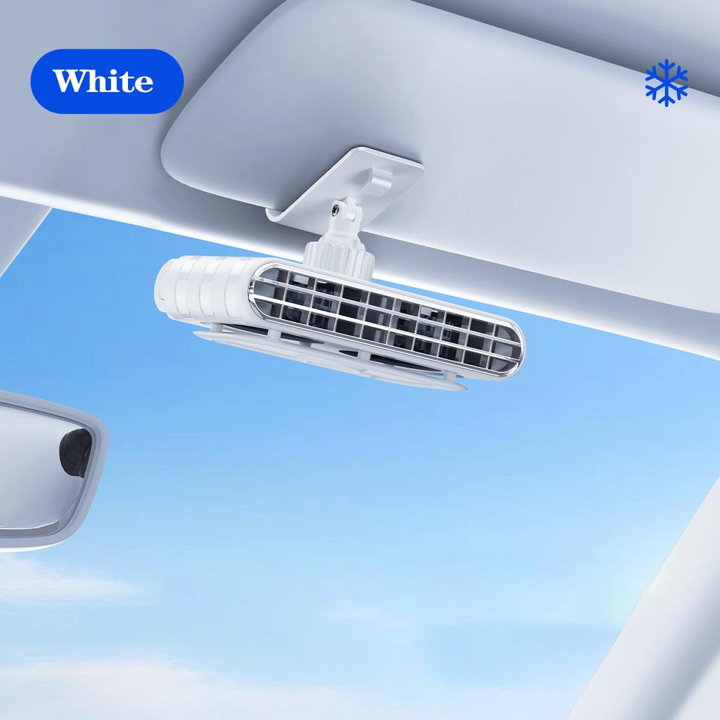 Ventilador de clip para coche Eary 30000mAh Recargable Doble Núcleo Turbo Ventilador para Parasol 5 Velocidades 360° Potente Refrigerador de Aire Silencioso Portátil Ventiladores para Coche