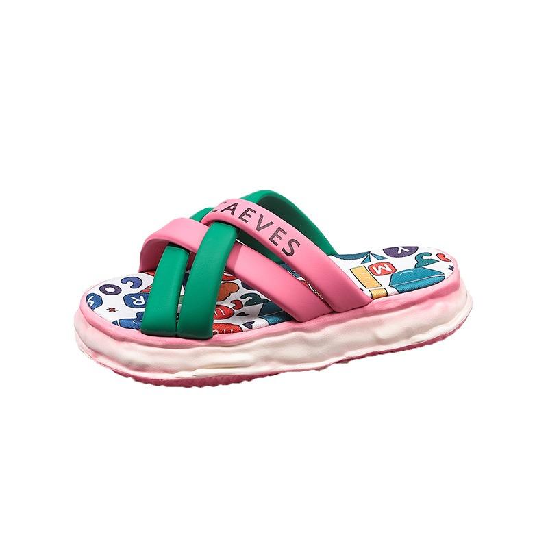 Dicke Sohle coole Hausschuhe Damen Sommer neu Cross-Wear Graffiti Übergröße Strandsandalen