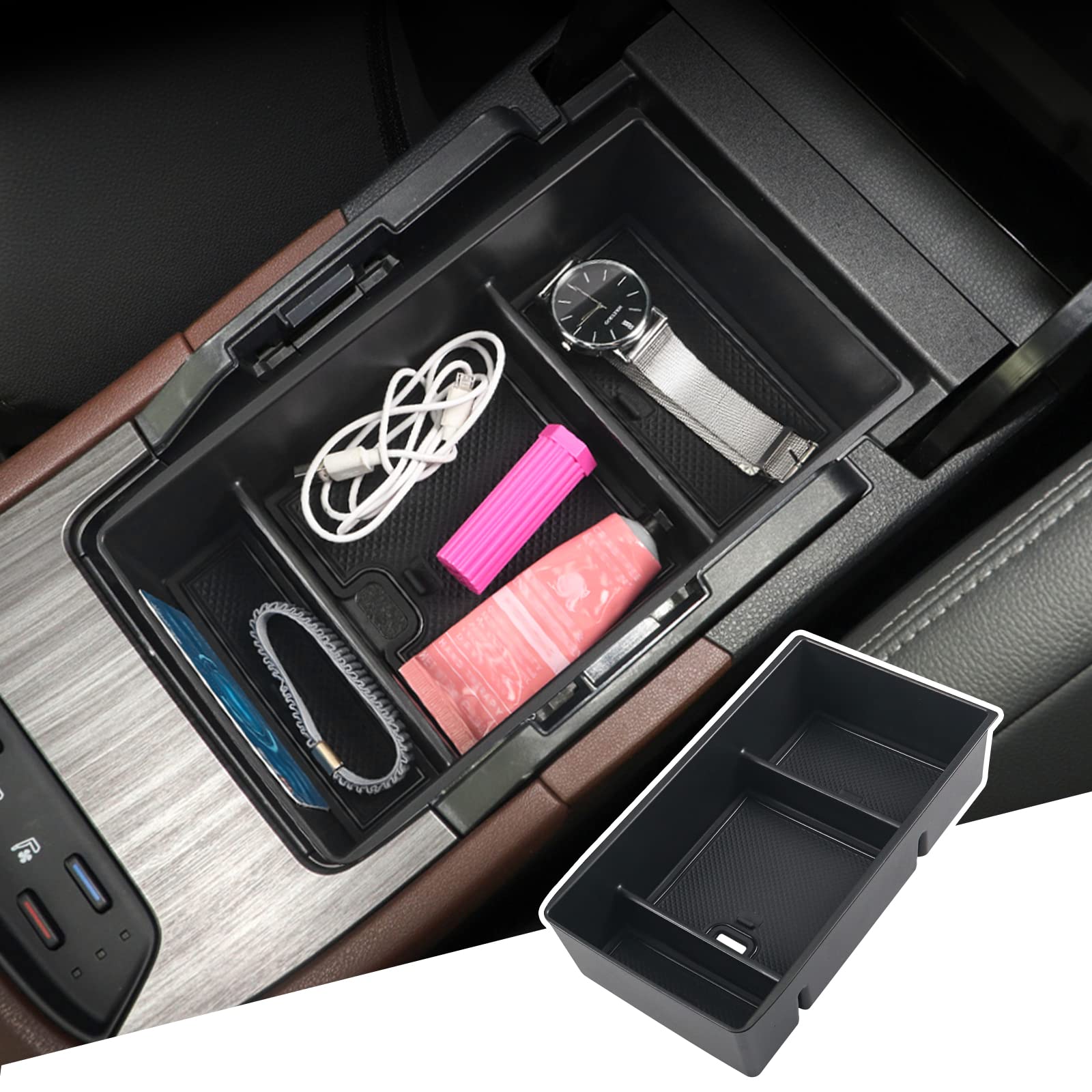 

BIBIBO Новый эксклюзивный ящик для хранения для Toyota Harrier серии 80, Консольный бокс Harrier, Автомобильные аксессуары Harrier, Хранение мелких предметов, Резиновый коврик, Поддон, Товары чёрный