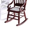 1Pcs Mini Furniture Woven Rocking Chair With Armrests