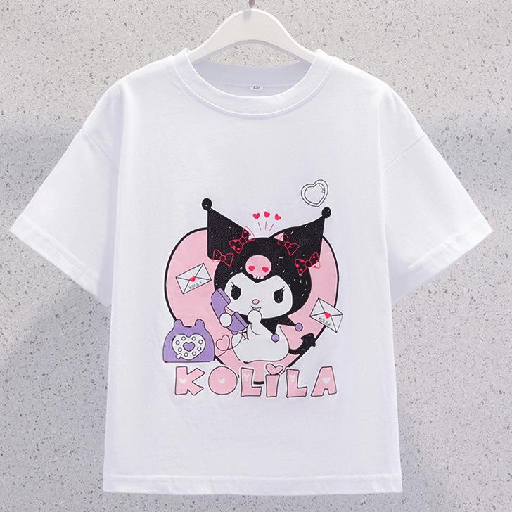 Girls' 2024 Summer JK Style Skirt Set: Korean Cartoon Top with Pleated Skirt Two-Piece Trendy Outfit