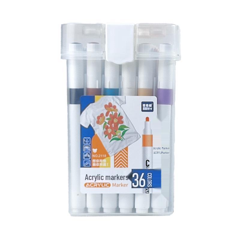 48-Color Thick Tip Acrylic Marker Pens Set for Kids - Ideal for Stone Painting, DIY Crafts, and Hand Designs