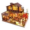 Moin Moin Miniature Dollhouse Kit Japanese Style Two-Story House with LED Lights and English Instructions 2006DH160
