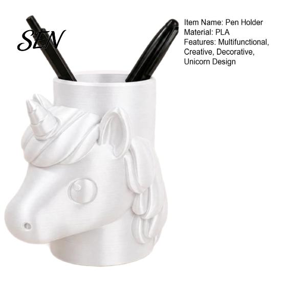 Student Desk Organizer for Girls 3D Printed Unicorn Pen Holder, Large Capacity Desktop Pencils Paintbrushes Fun Stationery Holder School and