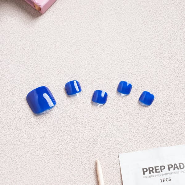 Solid Pedi Tip Coral Blue 14 Packs