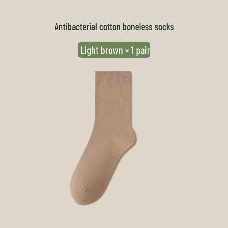 

Женские антибактериальные носки из чистого хлопка — средней длины, дезодорирующие, без косточек, идеально подходят для осени и зимы Antibacterial Deodorant Cotton, One Size света кофе