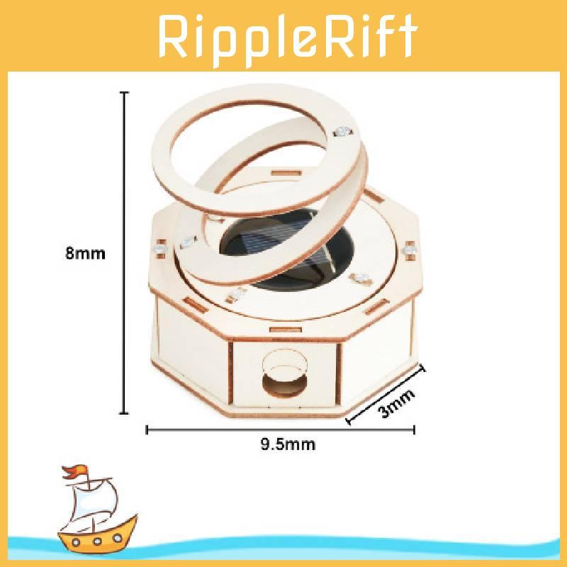 Student Handgefertigtes Holzmontage Solar Doppelring Rotierendes Spielzeugset Requisiten Lehre