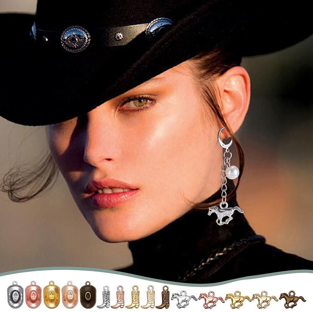 120 szt. 15 stylów Zawieszki ze stopu Seria Western Denim Mieszane kolory 14~22,5x11~21x2~6mm Otwór: 1,6~2,5 mm 8 szt./styl