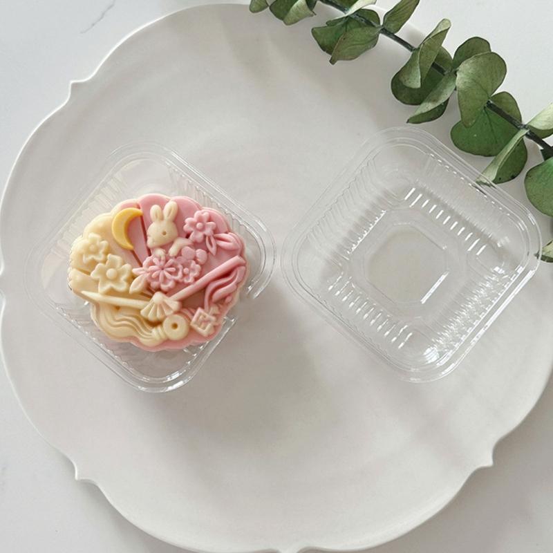 Rabbit Fan Moon Cake Press Molds Cookie Stamp Chinese MidAutumn Moon Cake Maker Decorating Tool for Making Cookie