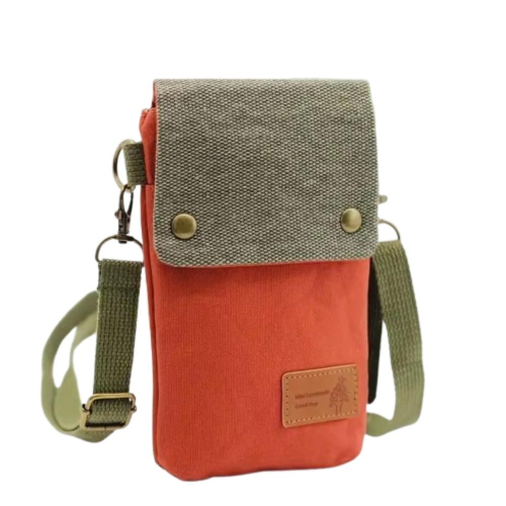 Shoulder Solid Color Mini Mobile Phone Bag Solid Color Crossbody Canvas Bag  Cell Phone Pouch