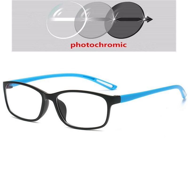 Anti-Blue Light Square Nearsighted Glasses Women Men Black Red Frame Prescription Eyeglasses Diopter 0 -0.5 -0.75 To -6.0