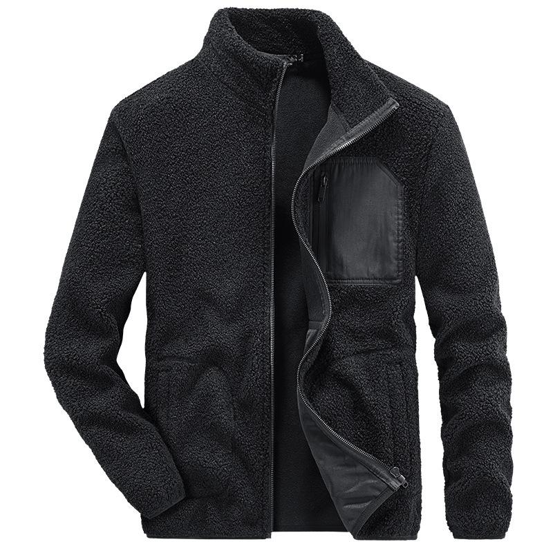 Lamb Fleece Men's Sweater Jacket Cardigan Teddy Fleece Men's Jacket Jacket Fleece Jacket Jacket Jacket Jacket Jacket Liner