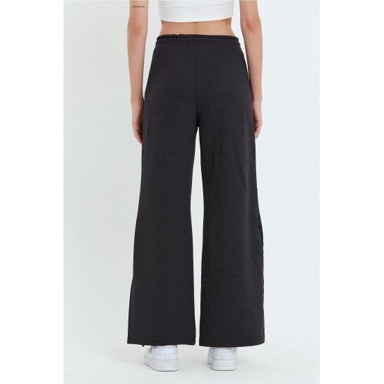 Women's Pocketed Slit Sweatpants Trousers