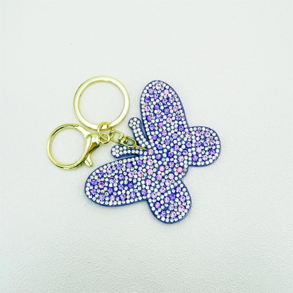 Rhinestone Butterfly Keychain and Bag Charm - Elegant Pendant and Car Hanging Ornament