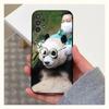 Cute F-Fubao Animal Panda Phone Case For Samsung S25,S24,S23,S22,S20,S21,S10,Ultra,Plus,Lite,FE,Soft Silicone Black Cover