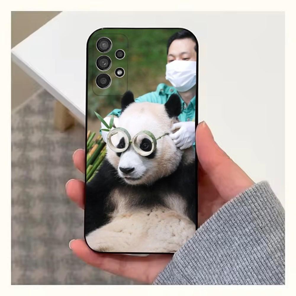 

Cute F-Fubao Animal Panda Phone Case For Samsung S25,S24,S23,S22,S20,S21,S10,Ultra,Plus,Lite,FE,Soft Silicone Black Cover Samsung S21 5G