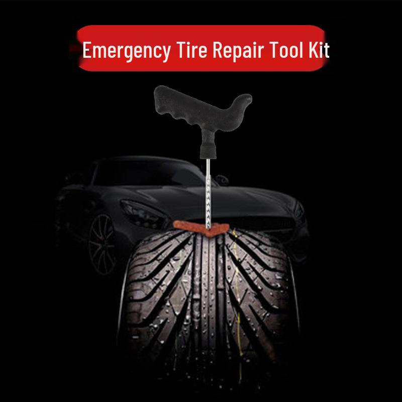 Compact 6-Piece Tire Repair Kit for Cars and Motorcycles