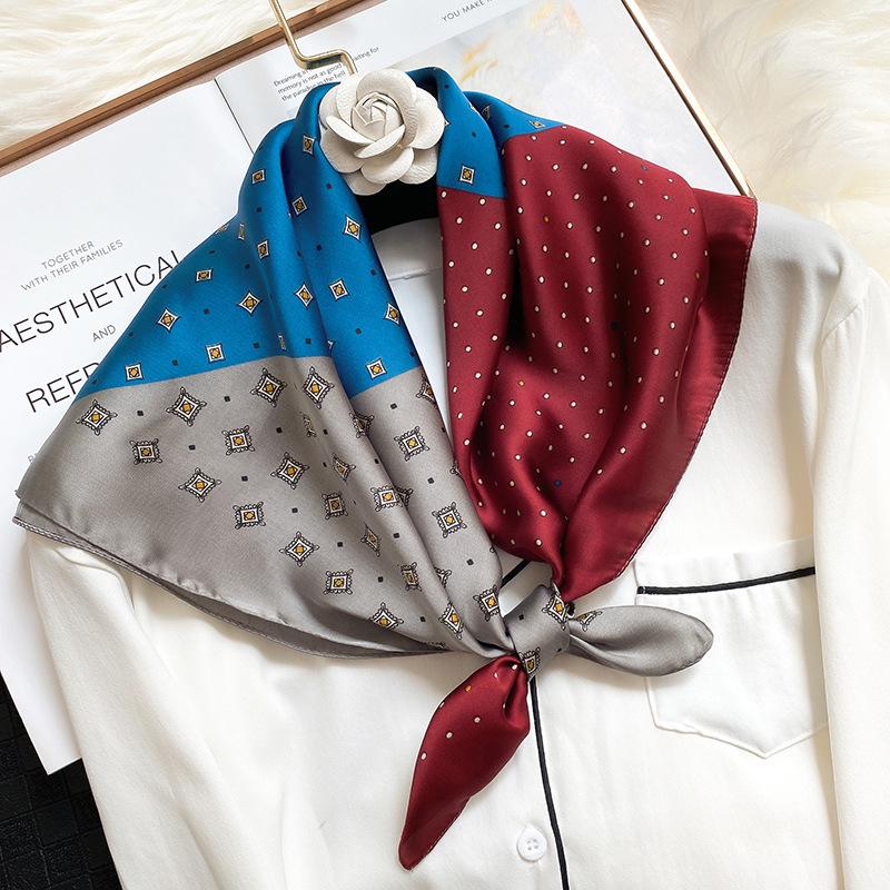 New Women Silk Printed Design Scarf For Women Fashion Neck Tie Hand Bag Foulard Wrist Kerchief Shawl Wraps Hajib Silk Scarves