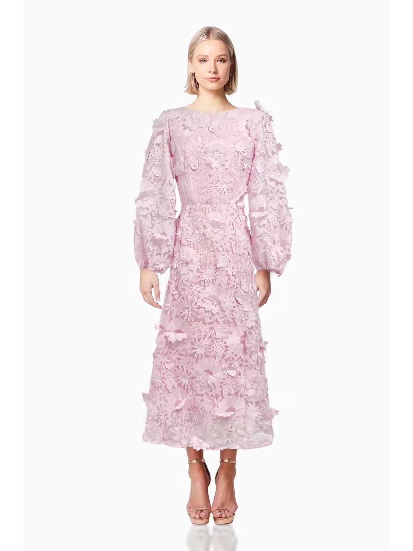 

Австралийское лето 2024 года. Длинное платье с круглым вырезом и открытой талией для женщин XL розовый