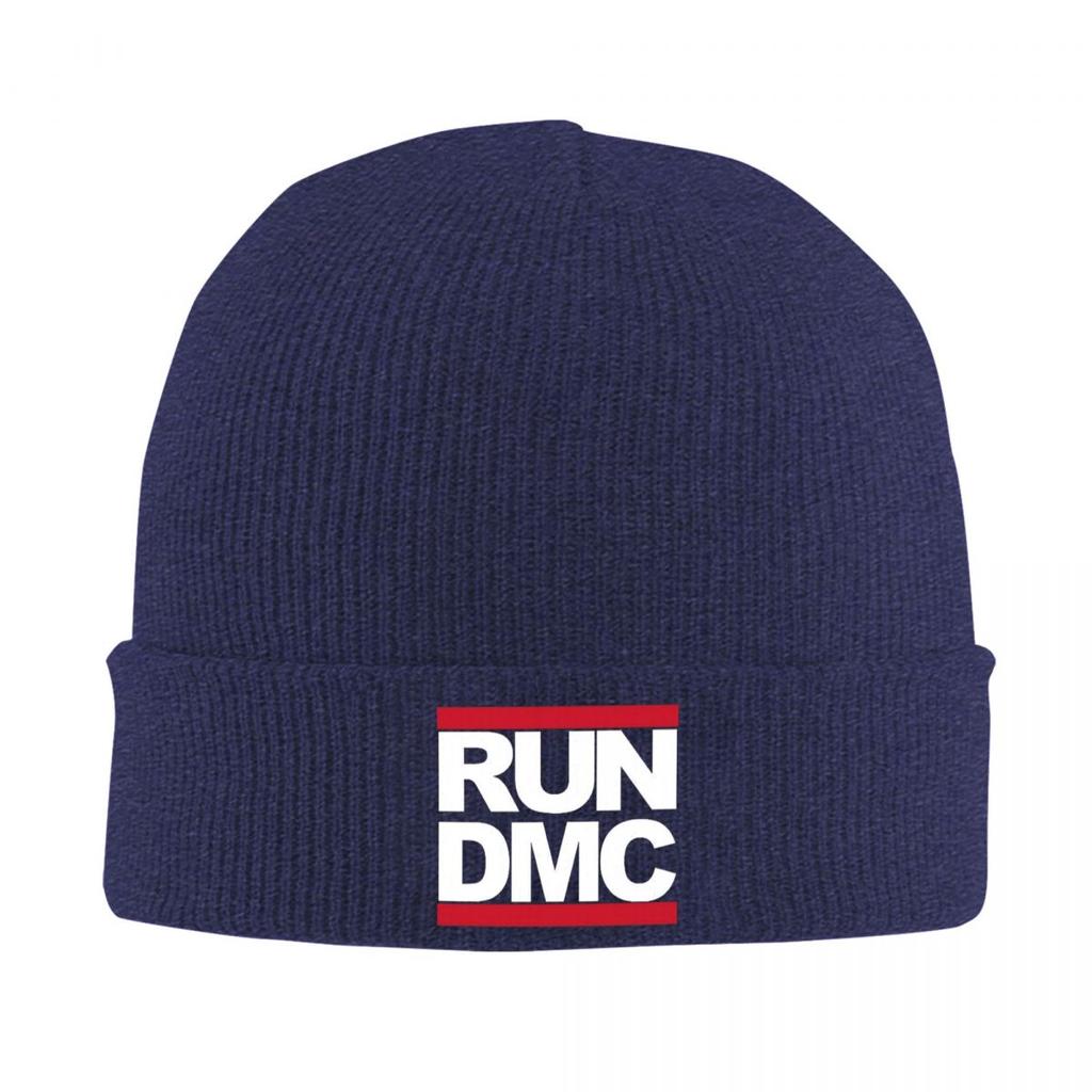 Run DMC Logo Warm Knitted Cap Winter Knit Bonnet Hat Skullies Beanies Hip Hop Caps for Unisex