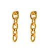 With Titanium Steel Earrings Long Cuban Chain Earrings Jewelry 18k Gold Stainless Steel Ladies Earrings