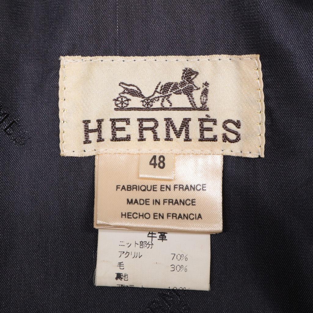 Hermes [Domestic Regular] Bomber MA-1 Jacket 48 NavyUsed