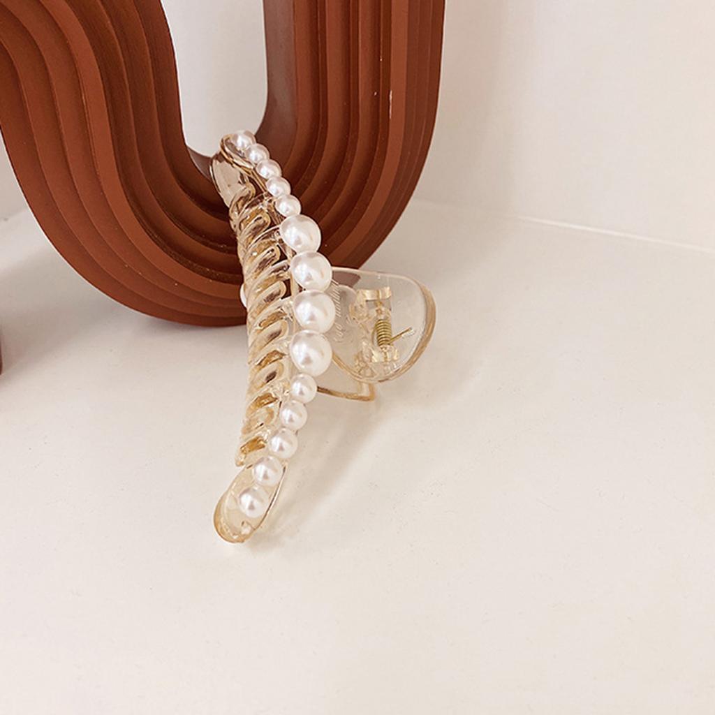 Women Hair Claw Clip with Pearls Versatile Temperament Hair Accessories Headpiece for Thin Thick Long Short Hair