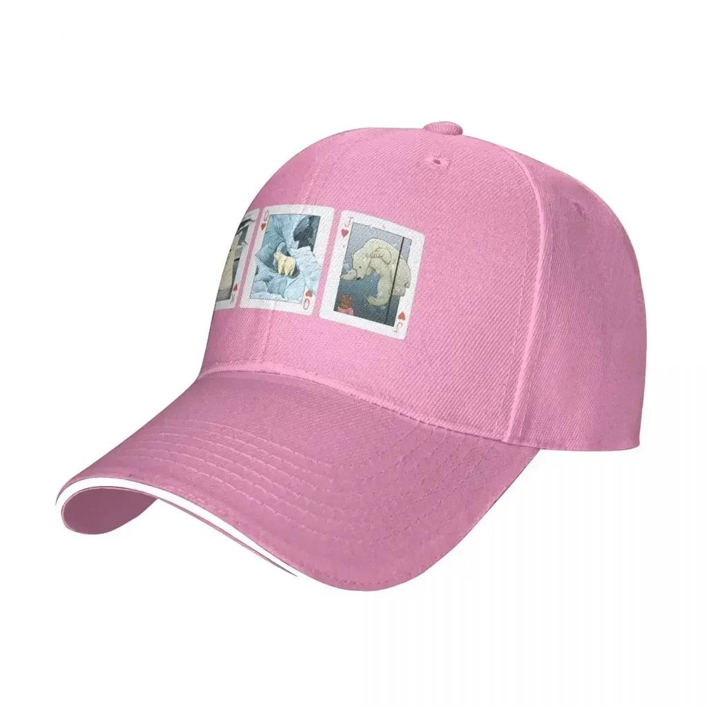 Polar Bear Hearts Cards Print Baseball Cap  Rugby Sun Hats For Women Unisex's