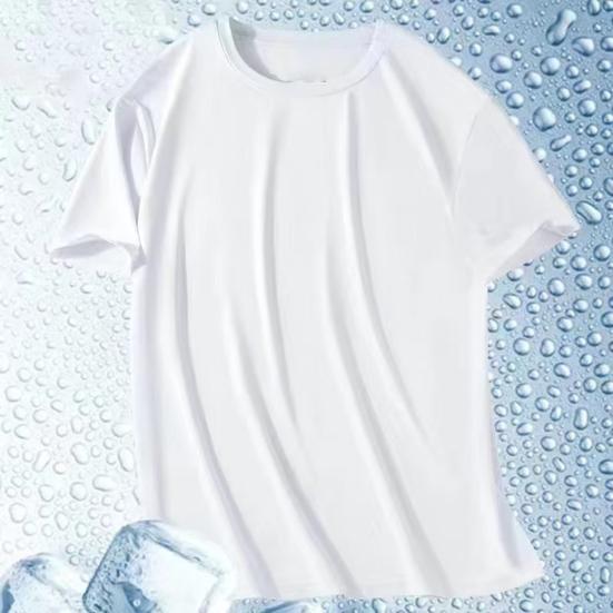 Men's Round Neck Tops Solid Color T Shirt Casual Short Sleeve Top Soft Regular Fit T Shirts Breathable for Sports Travel Beach Daily Wear