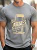 Camiseta Gráfica Unisex de Algodón de Manga Corta Retro Cerveza Oscura Hola Oscuridad Mi Viejo Amigo Top Casual para Beber Para Amante de la Cerveza Hombres Adultos