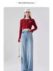 Women's High Waist Wide Leg Jeans - 2025 Spring/Autumn Retro Slim Fit Straight Leg Pants