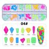 12 Strass per unghie colorati Diamanti di dimensioni miste AB Flatback Lucido Cristallo 3D Glitter Gemme Decorazioni per unghie Strass