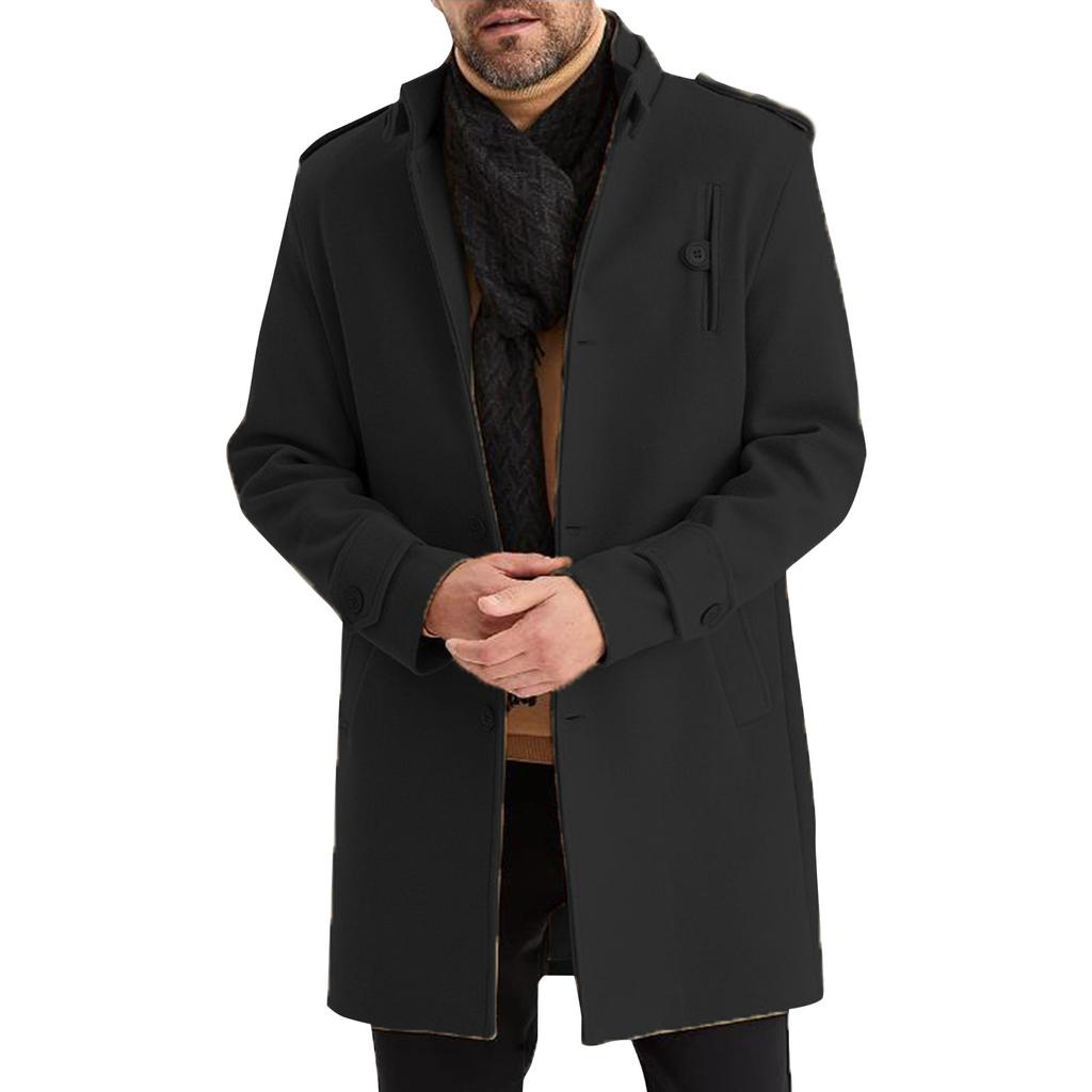 Fashionable Lined Woolen Coat Medium To Long Warm Jacket