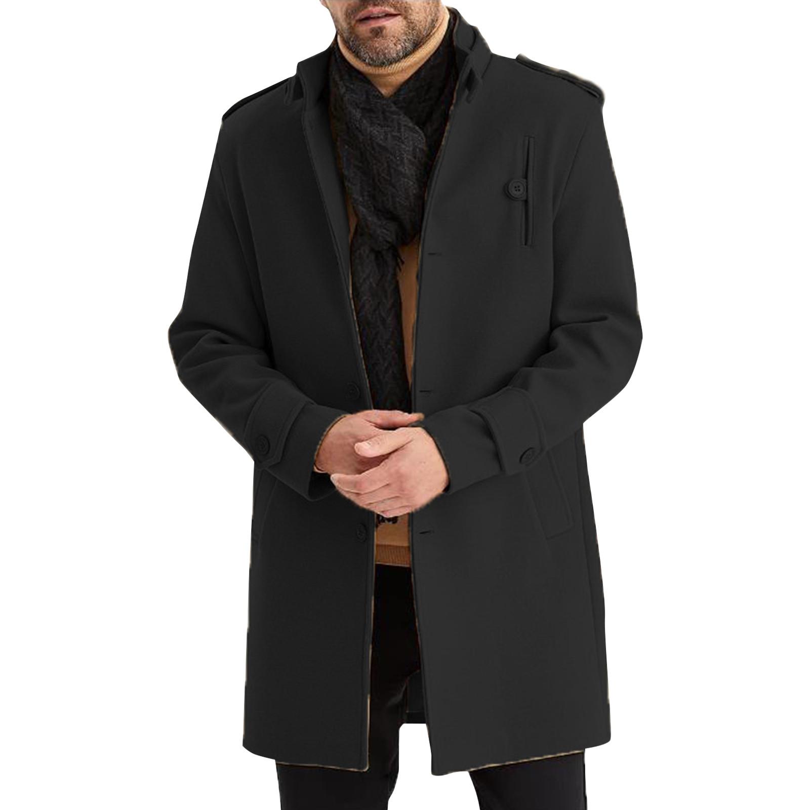 

Модное шерстяное пальто на подкладке, средняя и длинная теплая куртка L