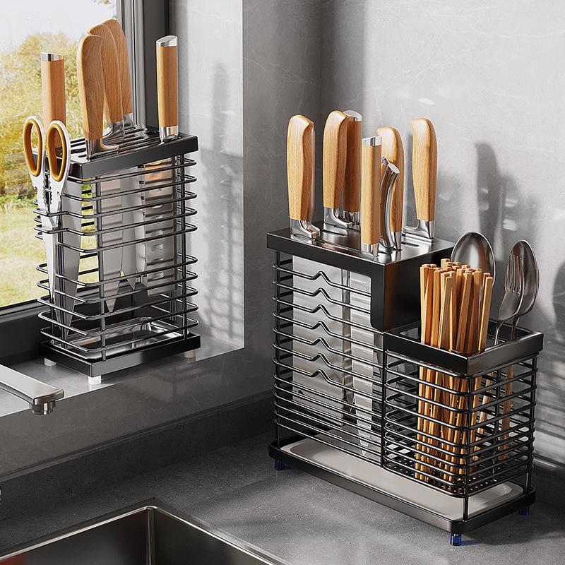 Stainless Steel Fork Chopstick Drain Storage Rack Chopsticks Spoons Drainer Basket Flatware Storage Drainer Kitchen Organizer