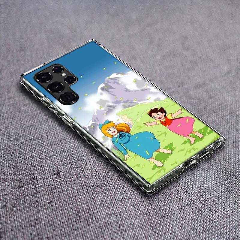 Heidi Cartoon Phone Case For Samsung Galaxy S24 S23 S21 S20 FE S22 S26 Ultra S25 Edge S10 Plus Cover Clear TPU Capa Shell Coque