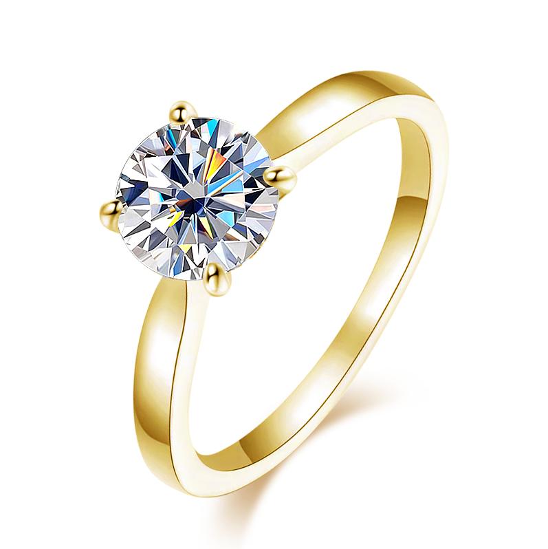 

KNOBSPIN D VVS1 Moissanite Rings for Women Man 4 Prong Solitiare Engagement Wedding Diamond Ring with GRA Certified s925 Sliver 4&6.5mm 1ct zircon