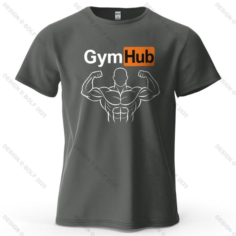 Gymhub Minimalist Printed Casual Short Sleeved New Personalized Mens And Womens Soft And Skin Friendly Fashionable Tshirt