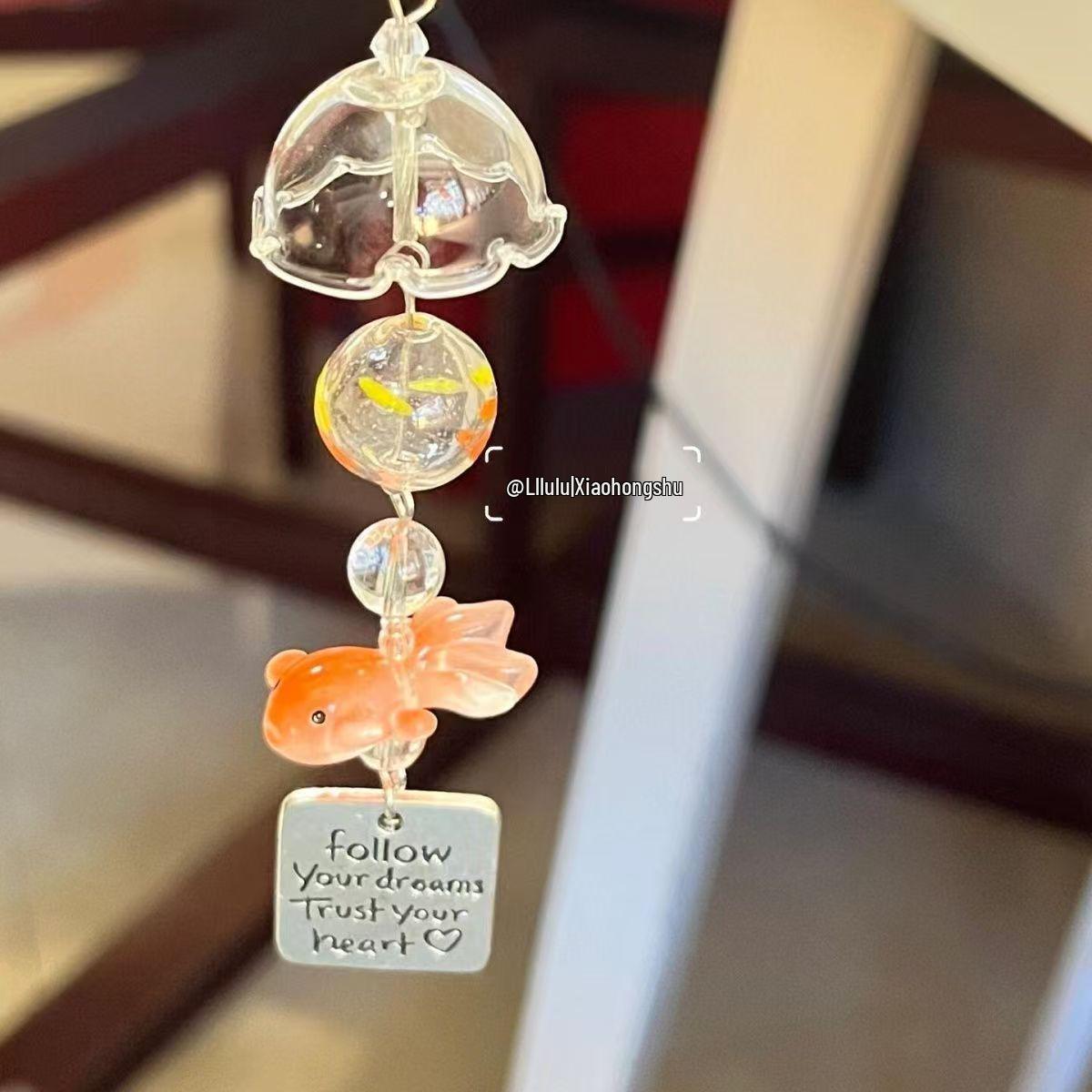 

Inspired Style Goldfish Heart Mobile Charm: Cute Girly Ornament