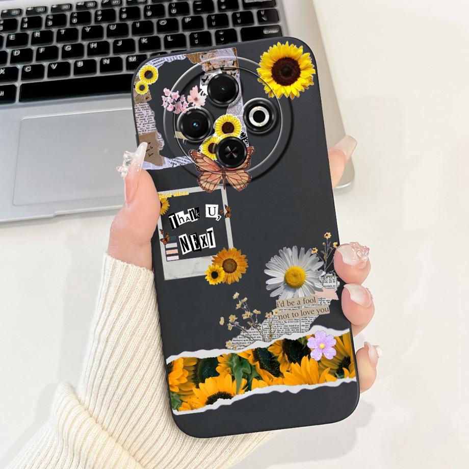 

For Spark 30c Tecno Spark30C Case Cover Soft Silicone Flower Butterfly Girly Fashion Painting Phone Case Bumper Fundas kl5 kl5n Spark 30c