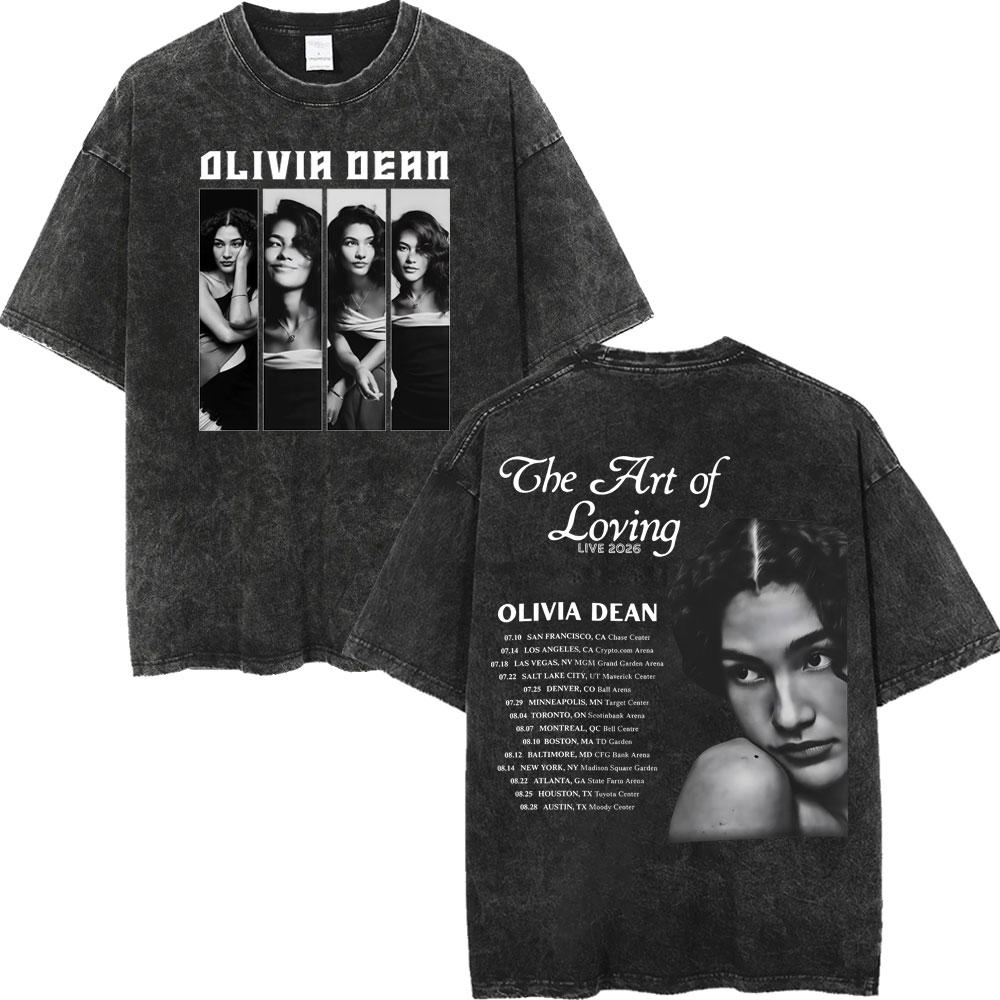 Vintage Washed The Art of Loving Tour Graphic T Shirts High Street Fashion Trend Tshirts Men Women Casual Cotton Tshirt