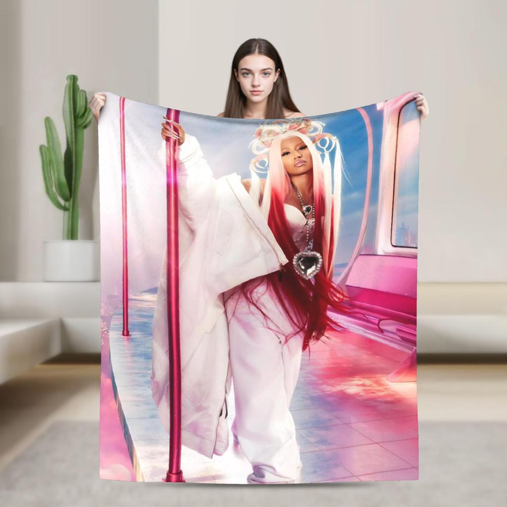 Nicki Minaj Pink Friday 2 Tour  Soft Blanket  Travel Office Plush Throw Blanket Pattern Outdoor Flannel Bedspread Sofa Bed Cover