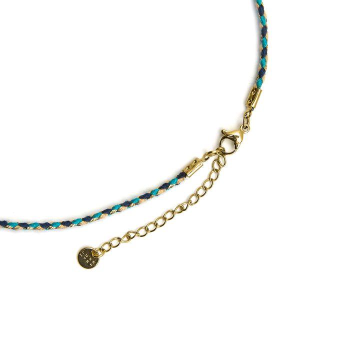 Collier - LUXENTER - Liskel - Cristal Bleu Foncé - Or Jaune 18k - 42cm + 3cm D'extension