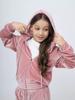 2026 Fall Winter Girls Velour Track Suit 2 Piece Set Casual Hoodie Sweatshirt Kids Warm Athletic Outfit